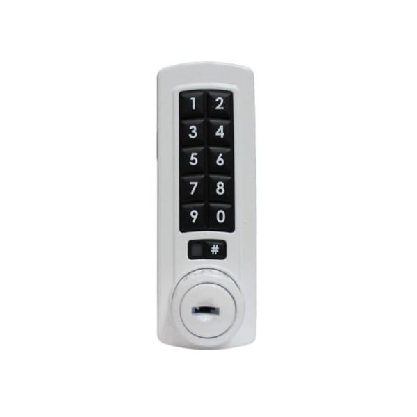 Gemini Electronic Keypad Combination Cabinet Lock White Vertical
